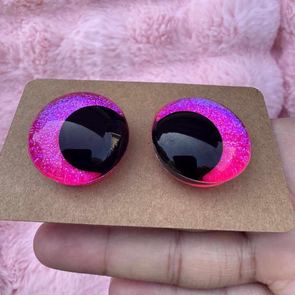 Pink Hand-Painted Safety Eyes - Amigurumi Crochet (18-40mm)