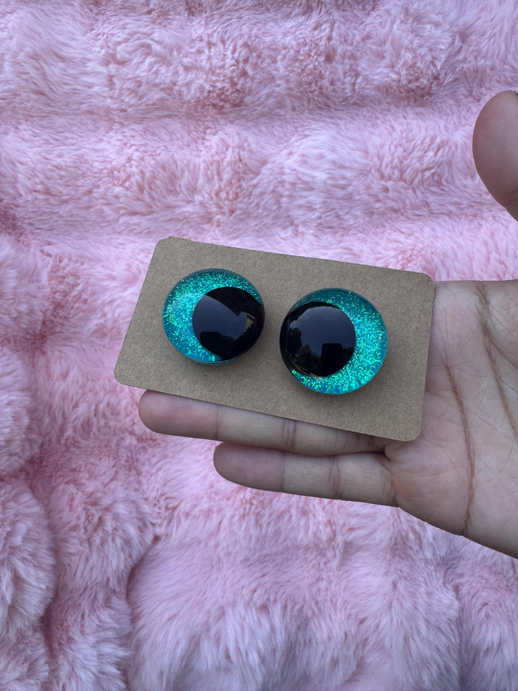 Green Hand-Painted Safety Eyes - Amigurumi Crochet (18-40mm)