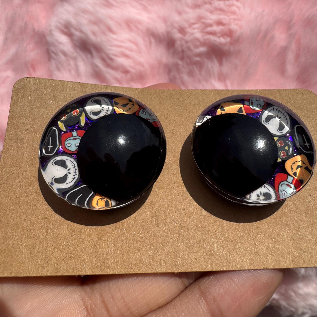 Nightmare Hand Painted Safety Eyes: Amigurumi Crochet Tools (25-40mm, Black/Red/White Pupil)