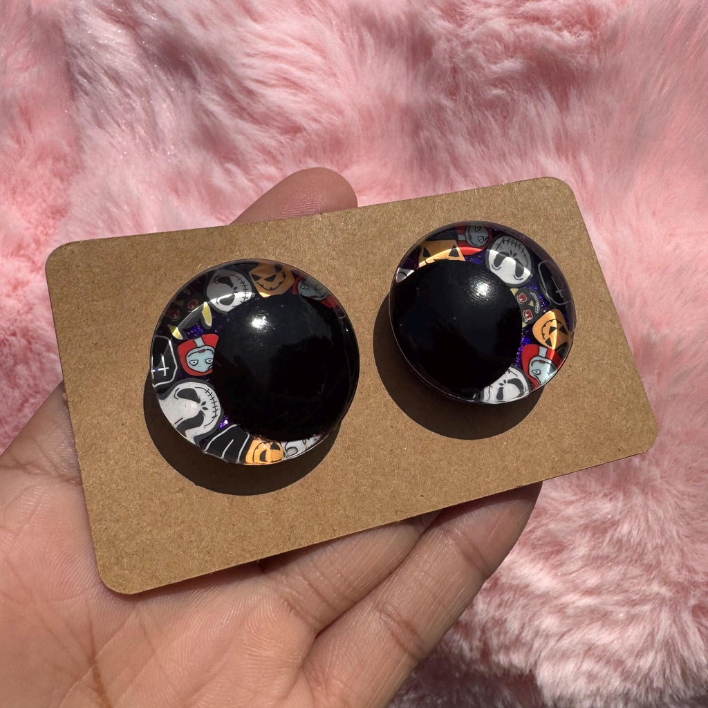 Nightmare Hand Painted Safety Eyes: Amigurumi Crochet Tools (25-40mm, Black/Red/White Pupil)