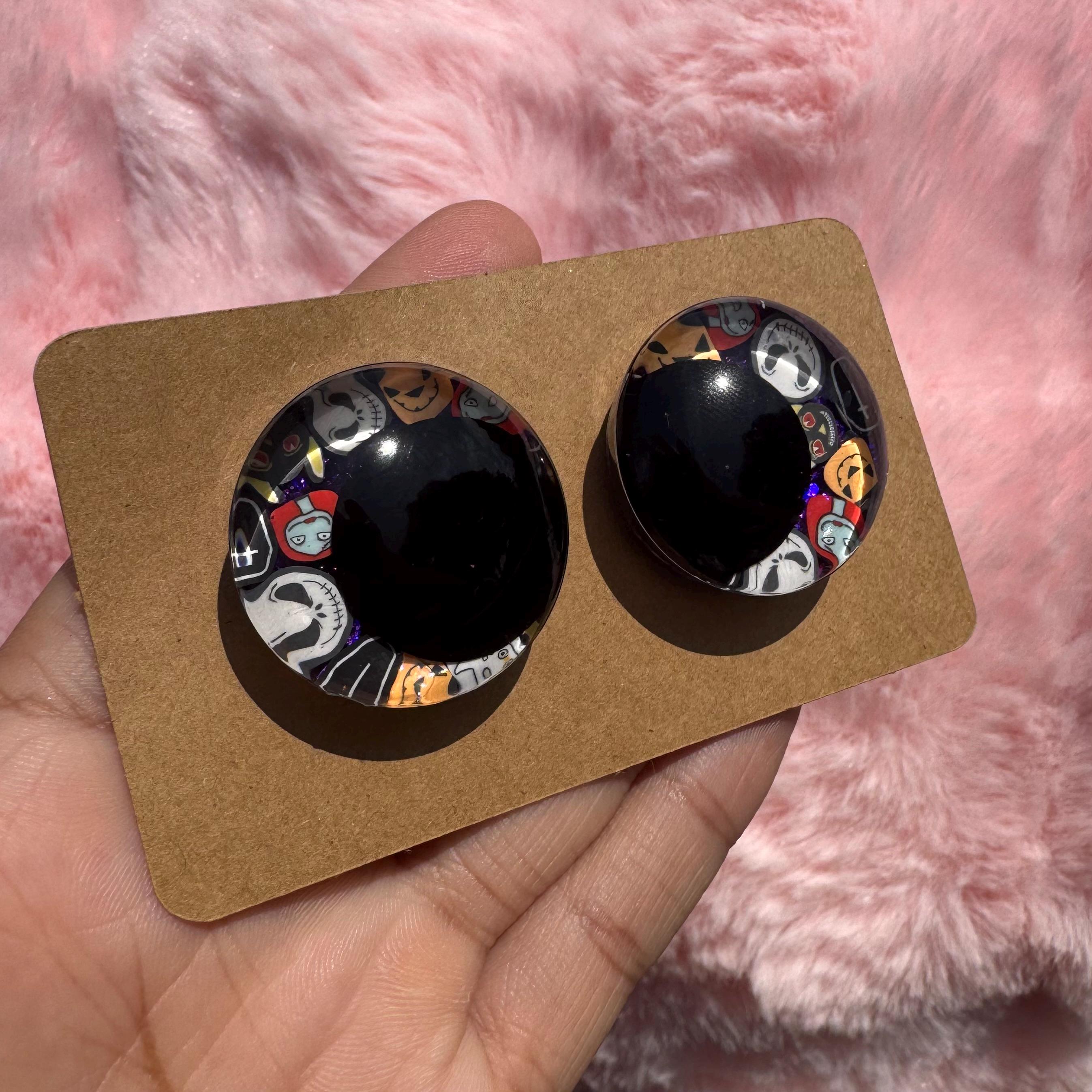 Nightmare Hand Painted Safety Eyes: Amigurumi Crochet Tools (25-40mm, Black/Red/White Pupil)