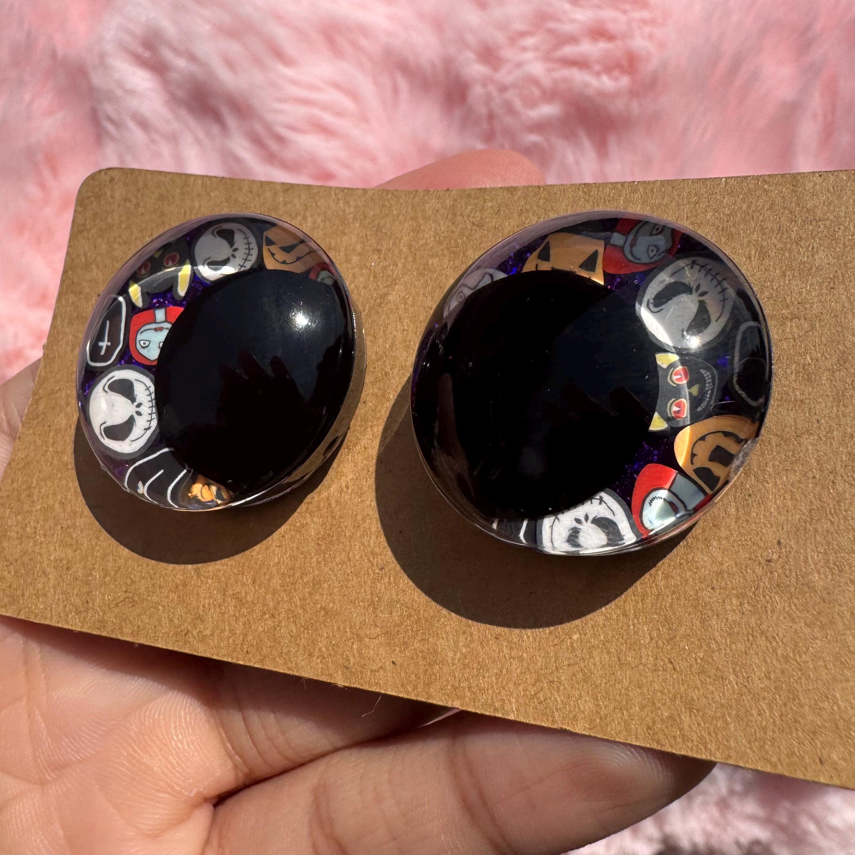 Nightmare Hand Painted Safety Eyes: Amigurumi Crochet Tools (25-40mm, Black/Red/White Pupil)