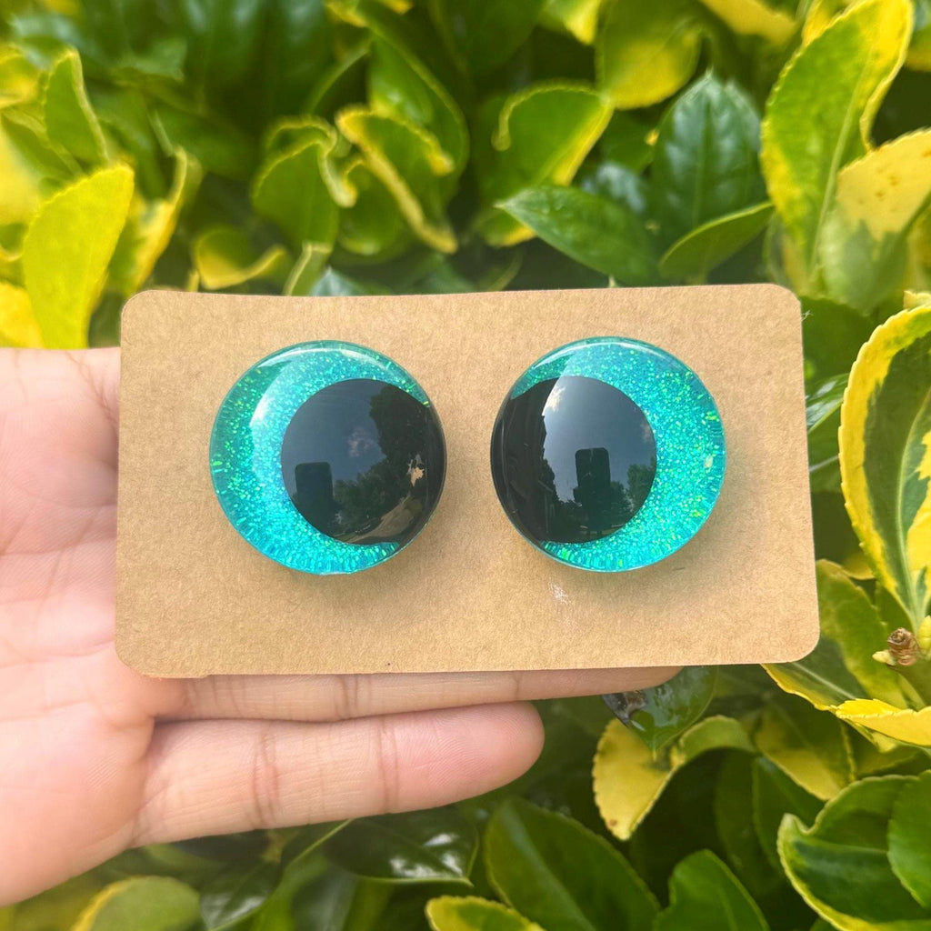 Green Hand-Painted Safety Eyes - Amigurumi Crochet (18-40mm)