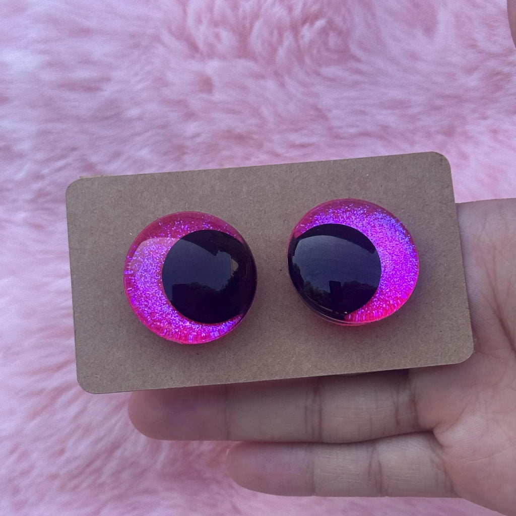 Pink Hand-Painted Safety Eyes - Amigurumi Crochet (18-40mm)