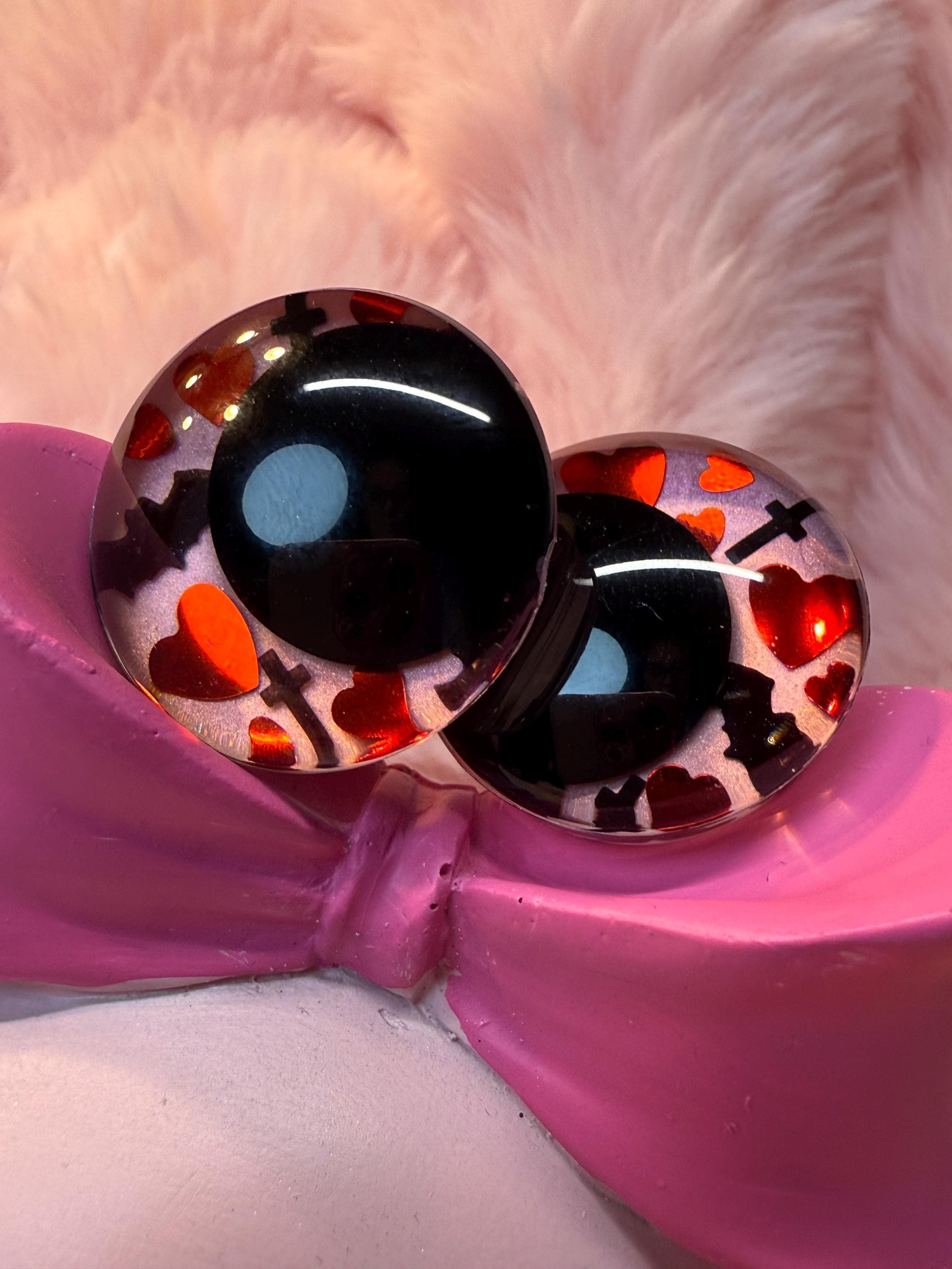 Goth Love Hand-Painted Safety Eyes - Amigurumi Crochet (25-40mm)