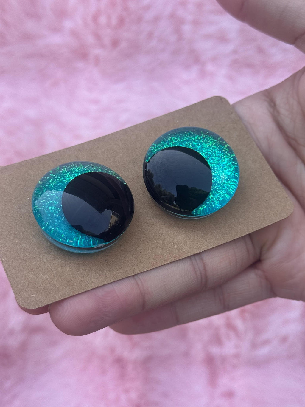 Green Hand-Painted Safety Eyes - Amigurumi Crochet (18-40mm)
