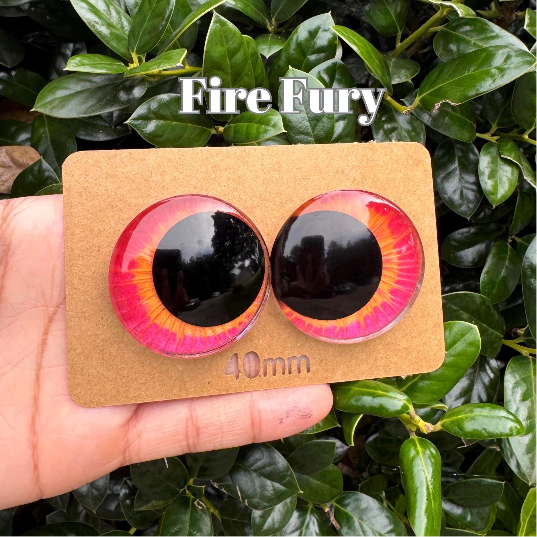 Fire Fury Hand-Painted Safety Eyes - Amigurumi Crochet (20-40mm)