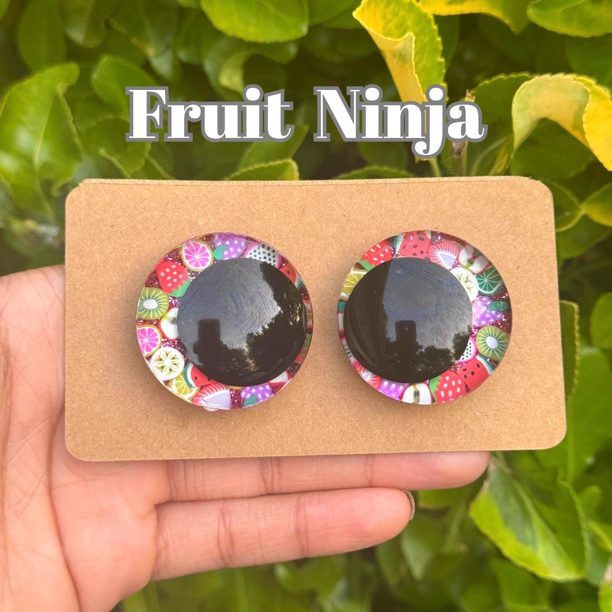 Fruit Ninja - Hand Painted Safety Eyes: Amigurumi Crochet Tools (20-40mm, Black/Red/White Pupil)