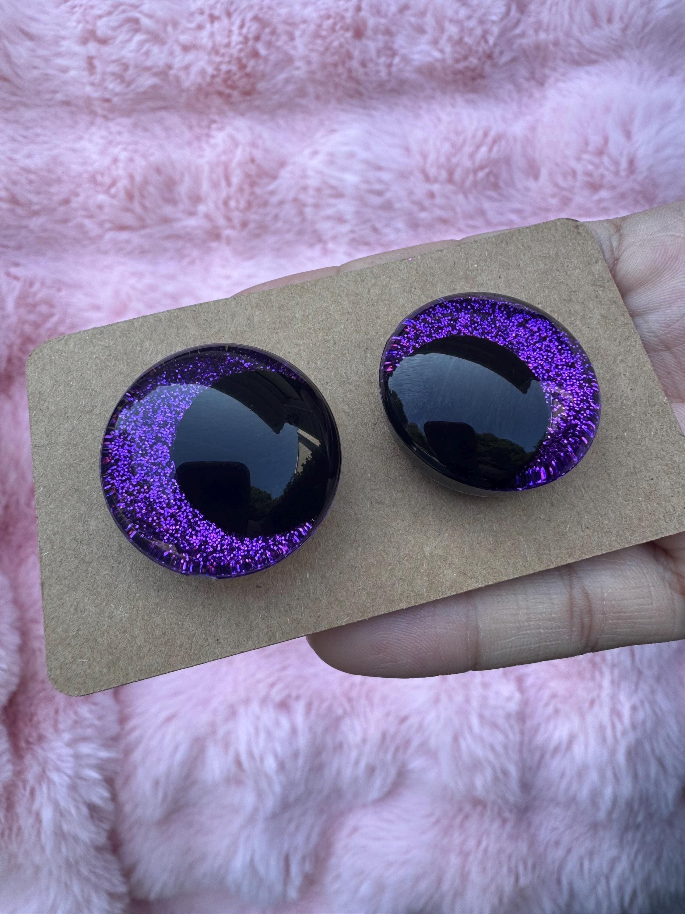 Purple Hand-Painted Safety Eyes - Amigurumi Crochet (18-40mm)