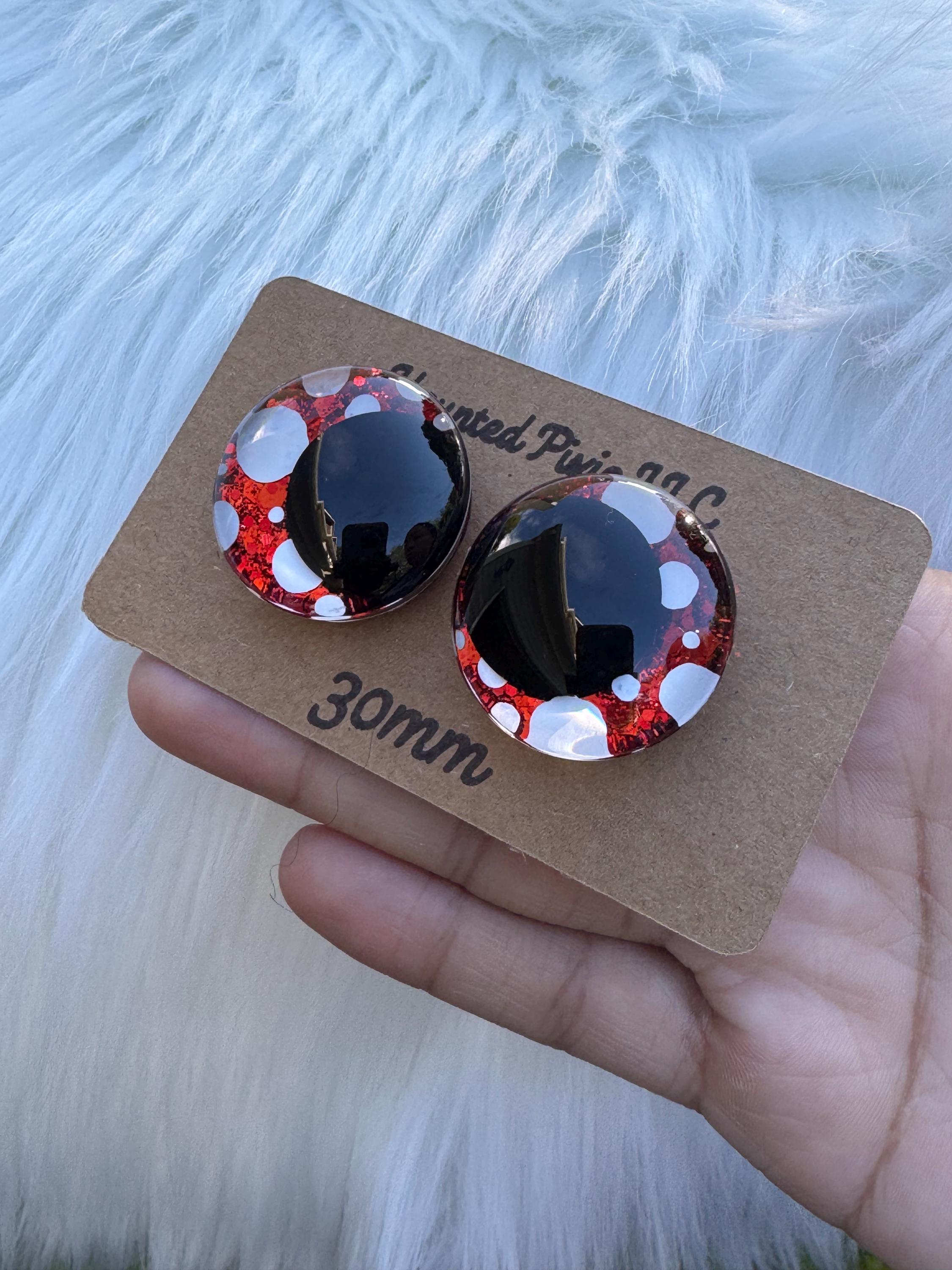 Death Shrooms Hand-Painted Safety Eyes - Amigurumi Crochet (20-40mm)
