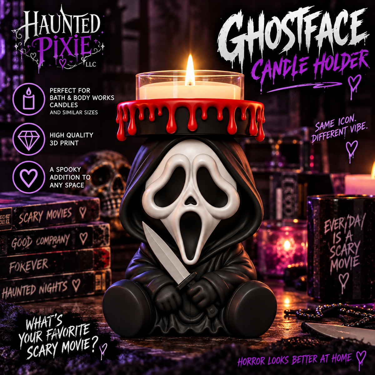 Ghostface Candle Holder