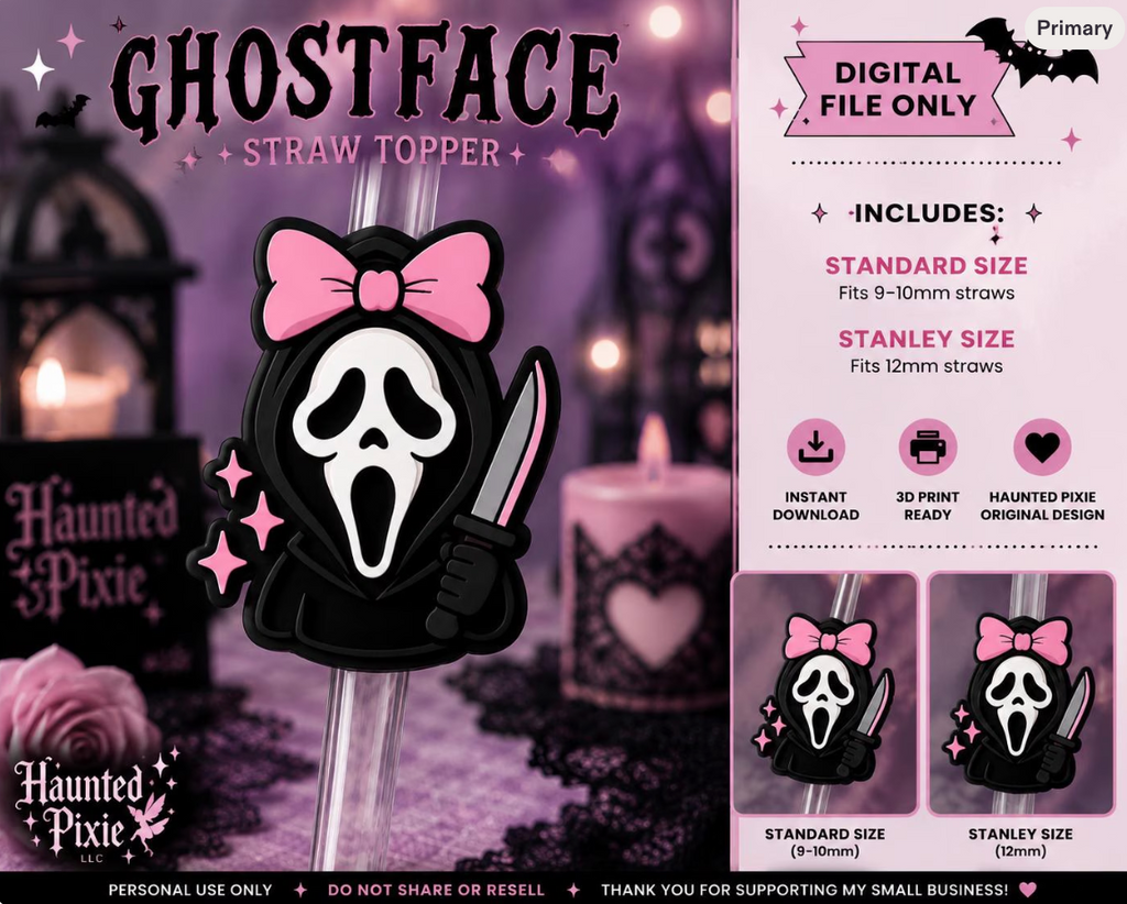 Ghostie Straw Topper Digital File