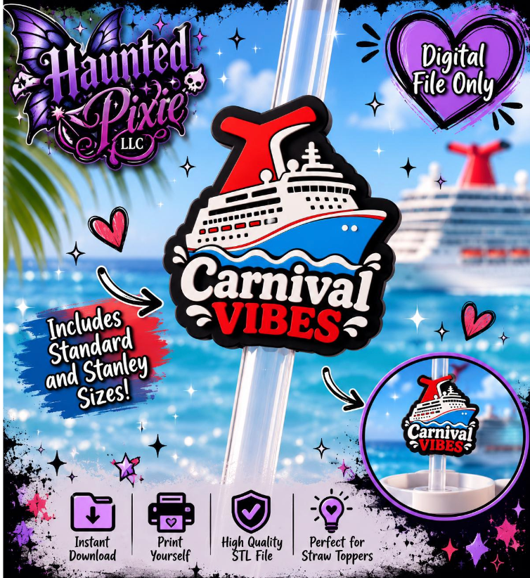 Carnival Vibes Straw Topper Digital File