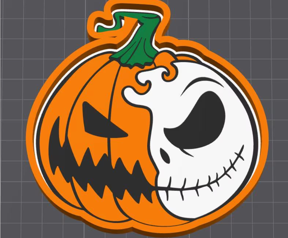 Pumpkin Skull Trinket Tray Digital File