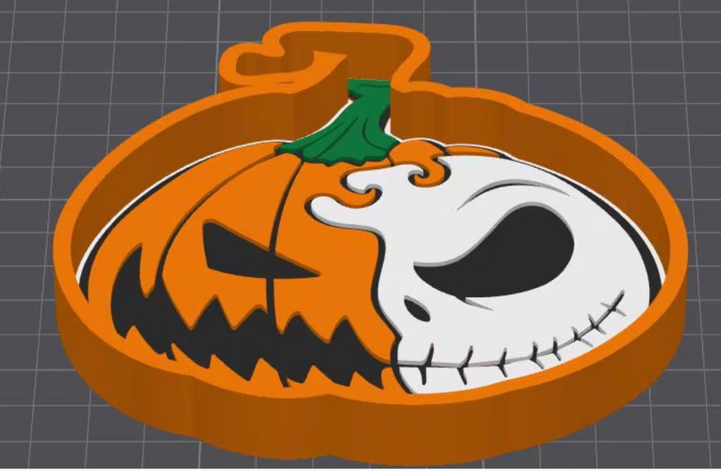 Pumpkin Skull Trinket Tray Digital File