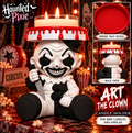 Art the Clown 3D-printed candle holder with blood drip tray, inside tray detail and back view
