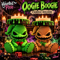 Green and tan Oogie Boogie candle holder designs with dice and green drip trays