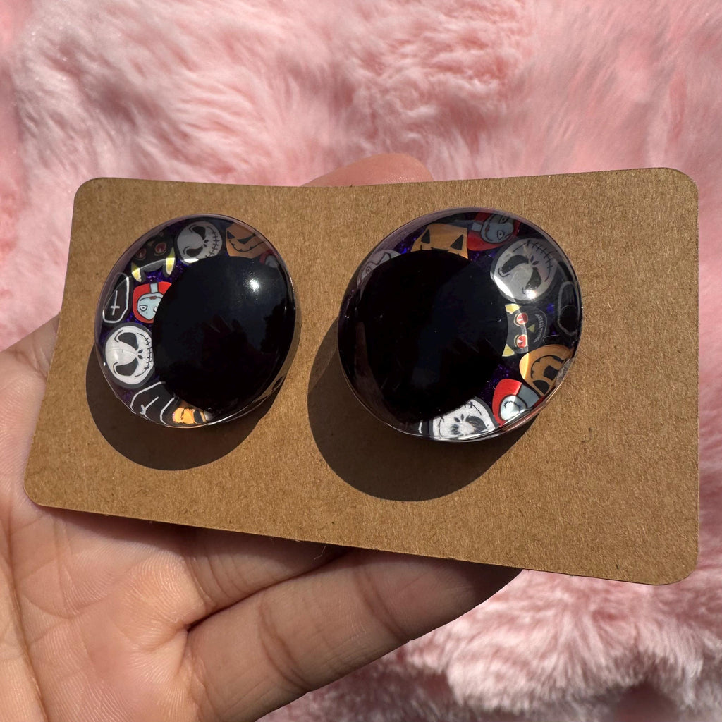 Nightmare Hand Painted Safety Eyes: Amigurumi Crochet Tools (25-40mm, Black/Red/White Pupil)