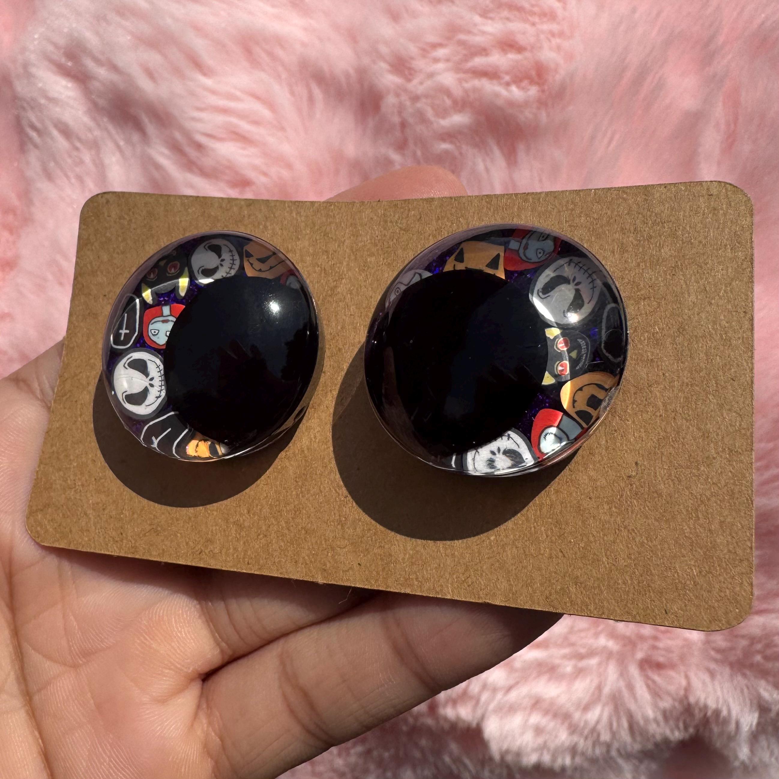 Nightmare Hand Painted Safety Eyes: Amigurumi Crochet Tools (25-40mm, Black/Red/White Pupil)