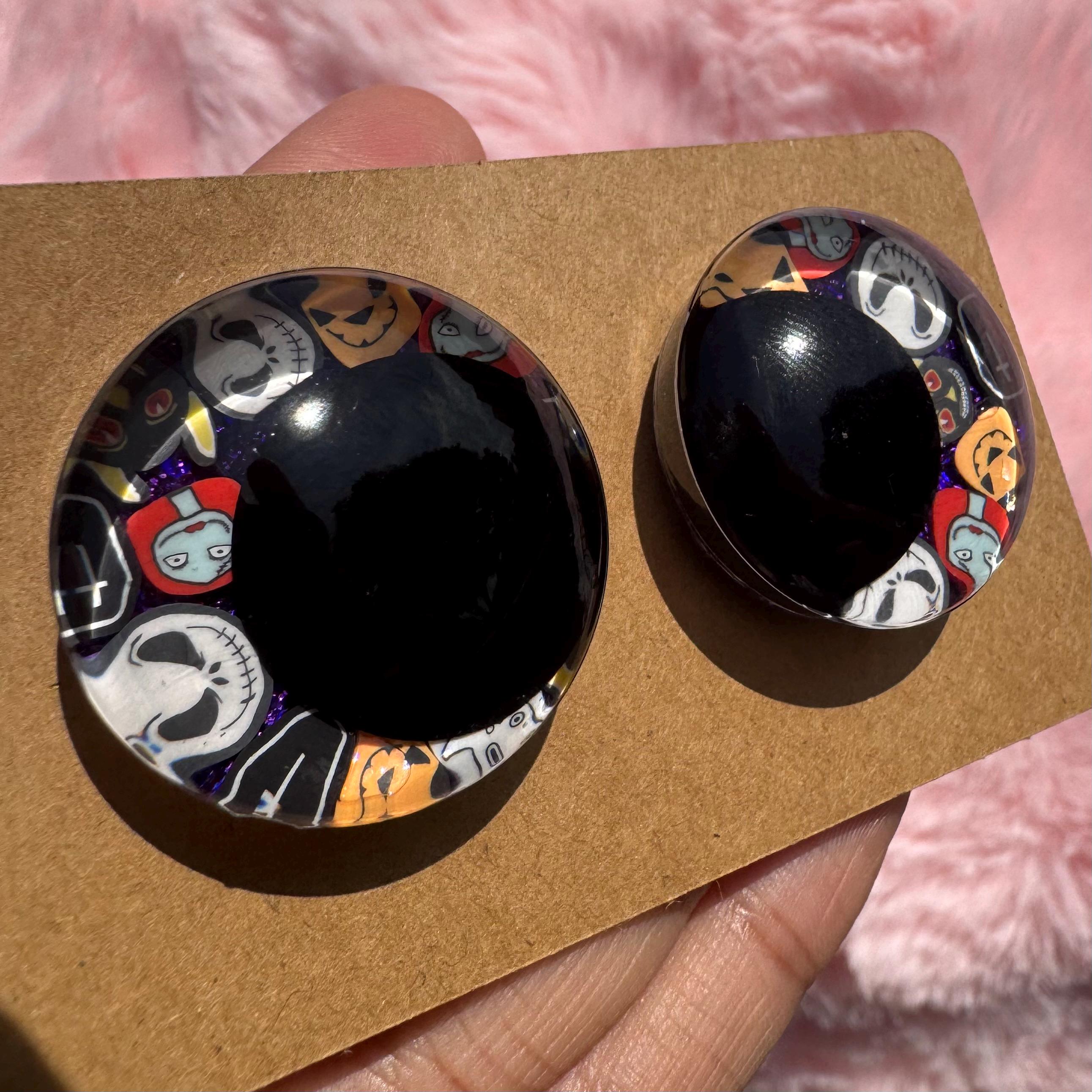 Nightmare Hand Painted Safety Eyes: Amigurumi Crochet Tools (25-40mm, Black/Red/White Pupil)
