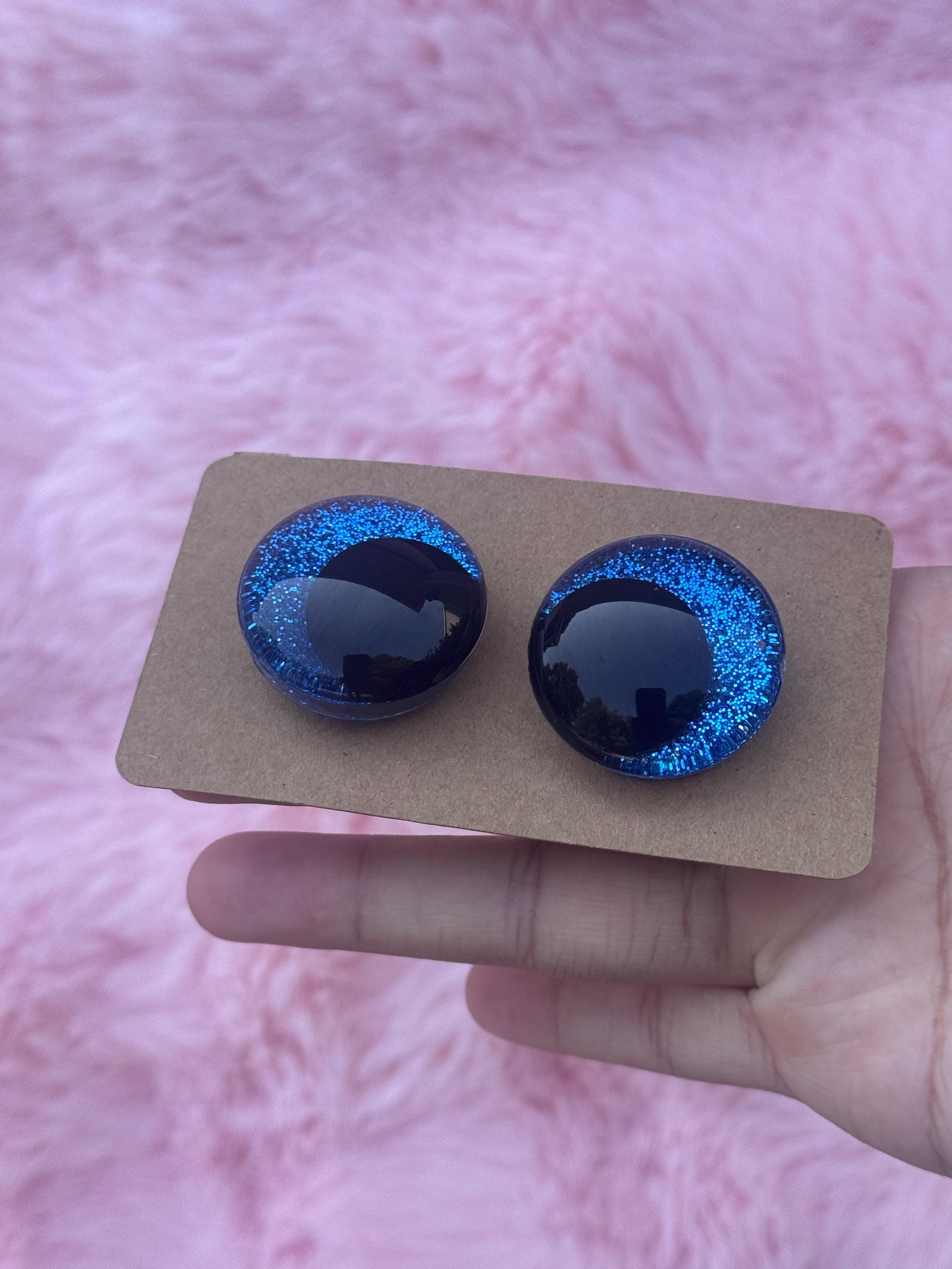 Blue Hand-Painted Safety Eyes - Amigurumi Crochet (18-40mm)