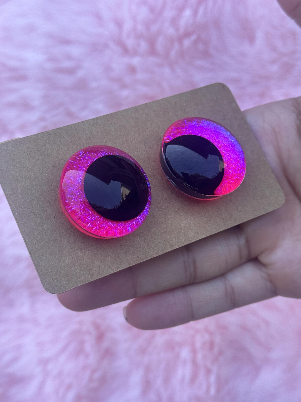 Pink Hand-Painted Safety Eyes - Amigurumi Crochet (18-40mm)