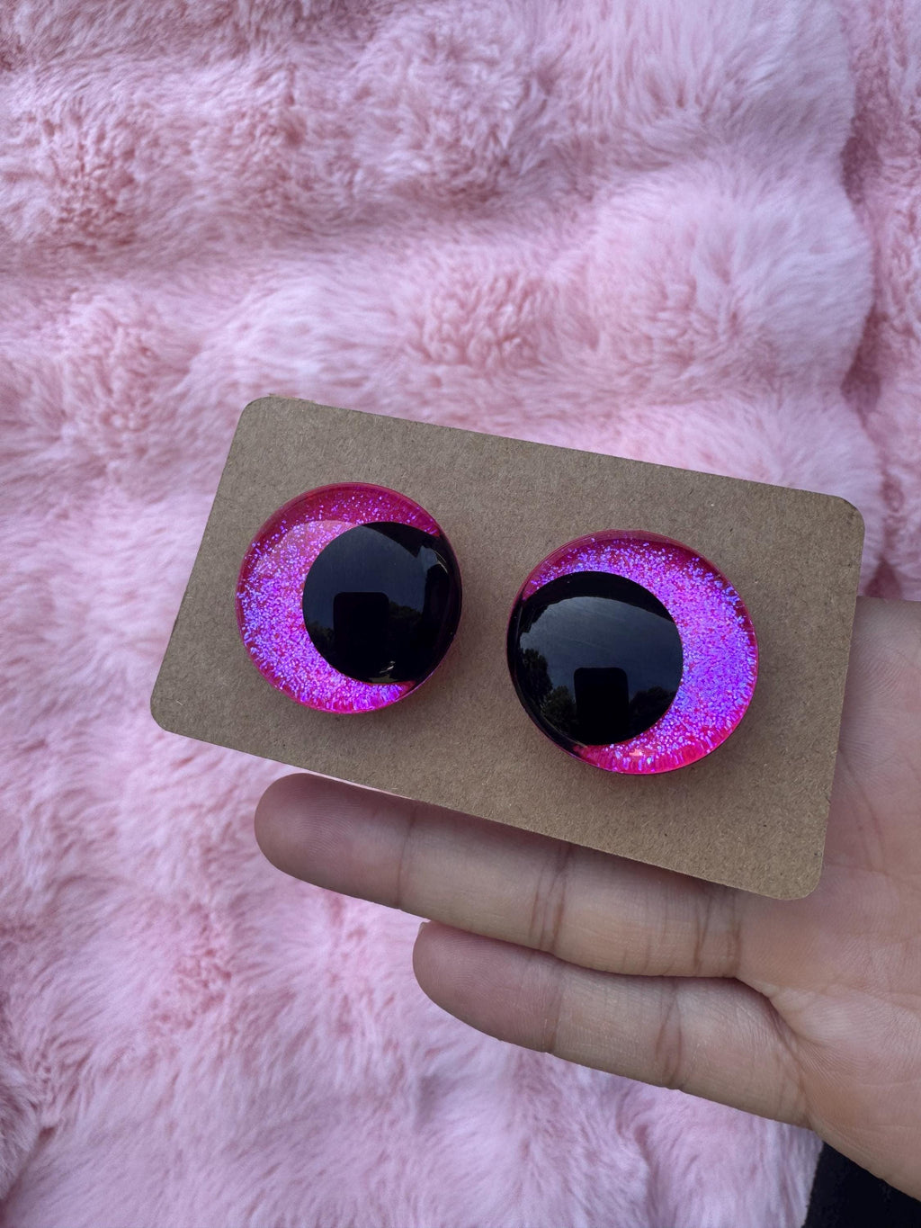 Pink Hand-Painted Safety Eyes - Amigurumi Crochet (18-40mm)