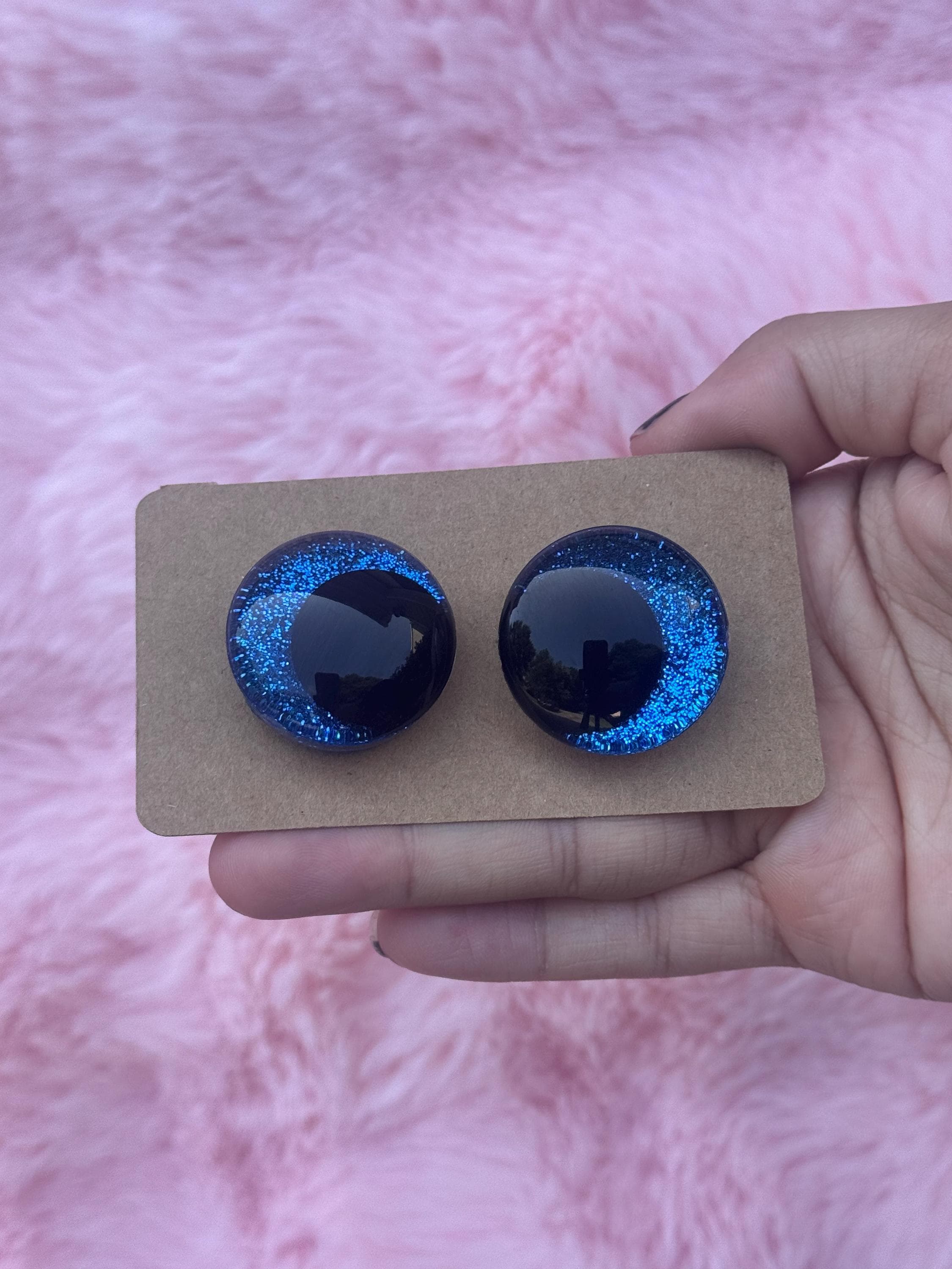 Blue Hand-Painted Safety Eyes - Amigurumi Crochet (18-40mm)
