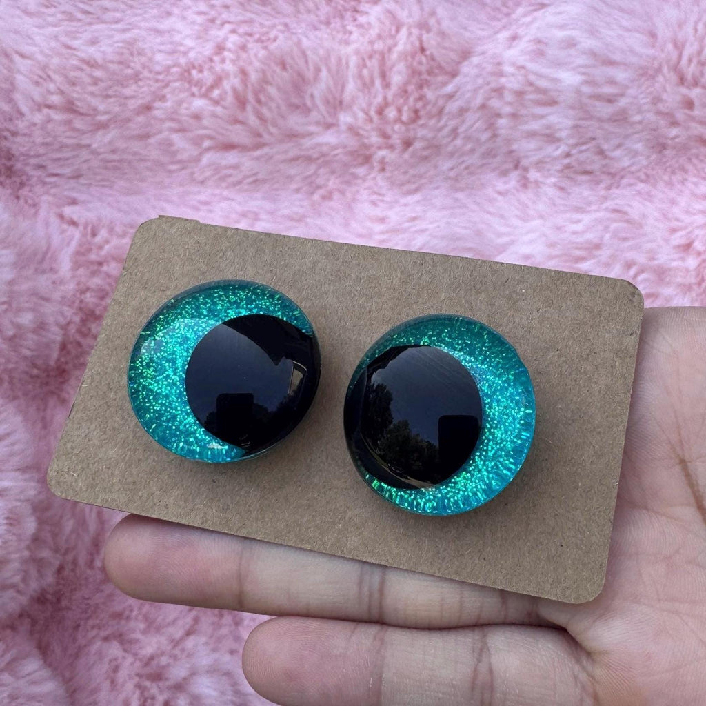 Green Hand-Painted Safety Eyes - Amigurumi Crochet (18-40mm)