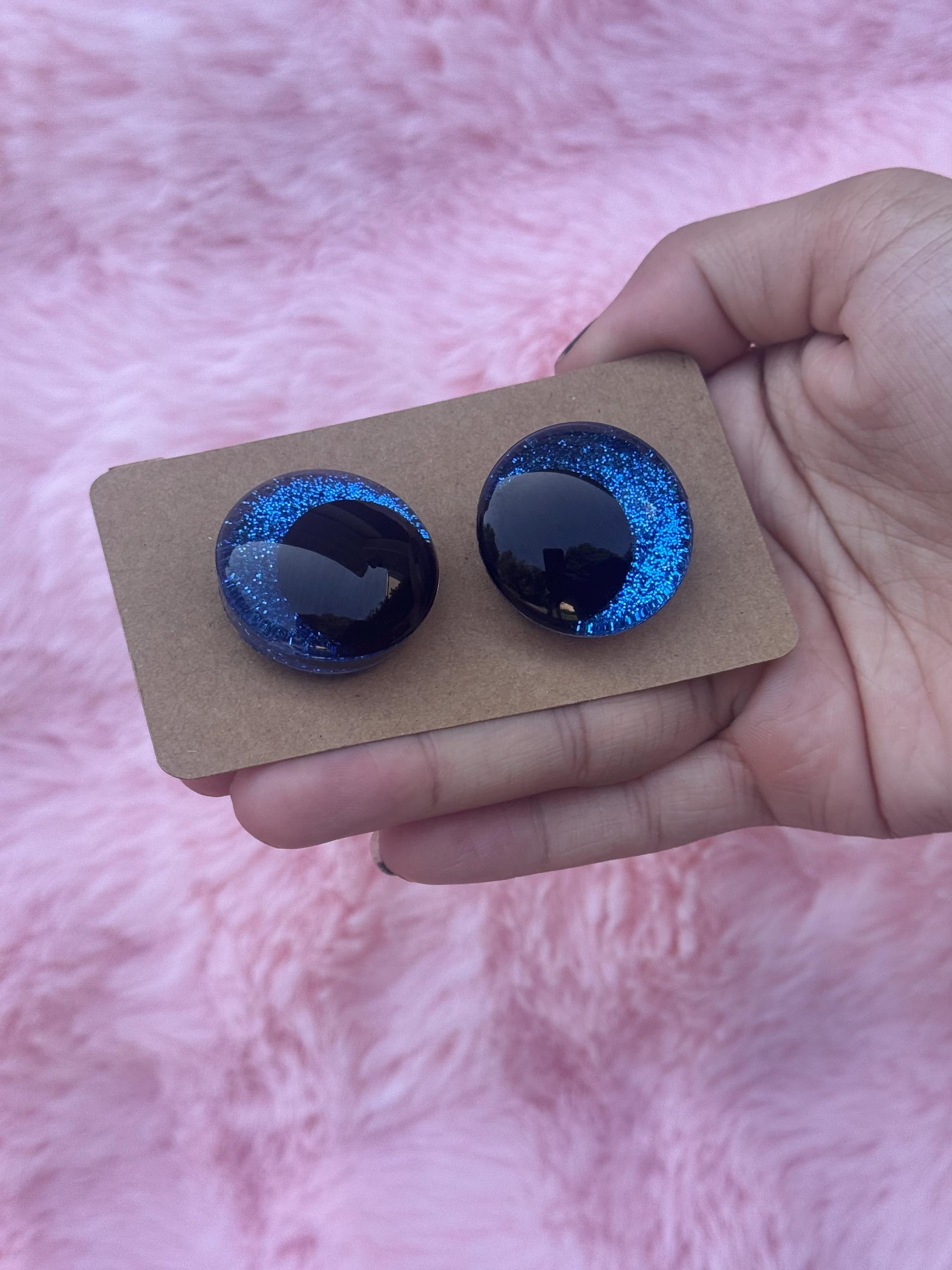 Blue Hand-Painted Safety Eyes - Amigurumi Crochet (18-40mm)