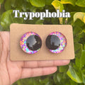 Trypophobia - Hand Painted Safety Eyes: Amigurumi Crochet Tools (20-40mm, Black/Red/White Pupil)