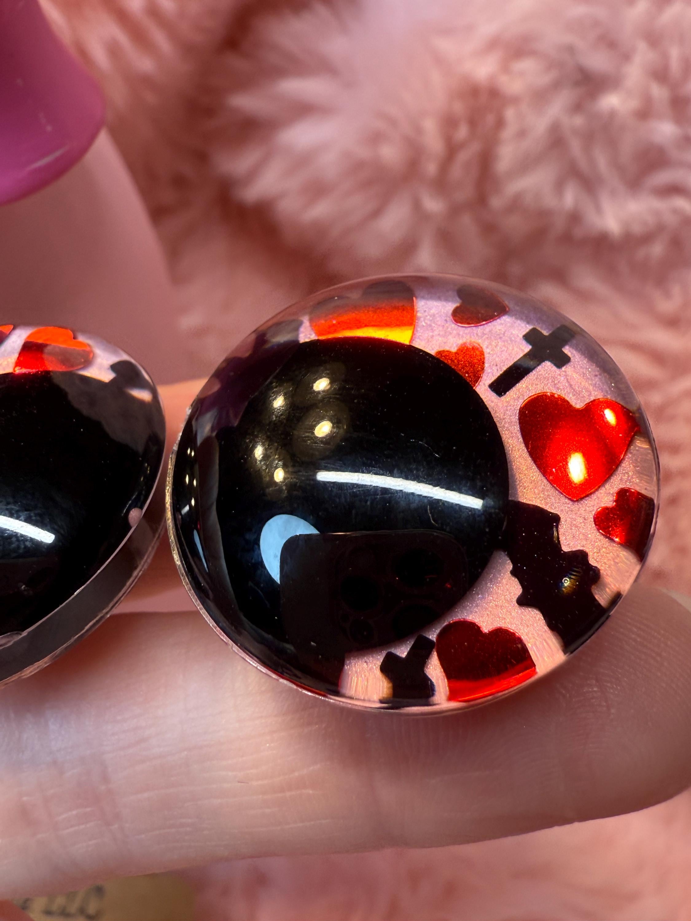 Goth Love Hand-Painted Safety Eyes - Amigurumi Crochet (25-40mm)