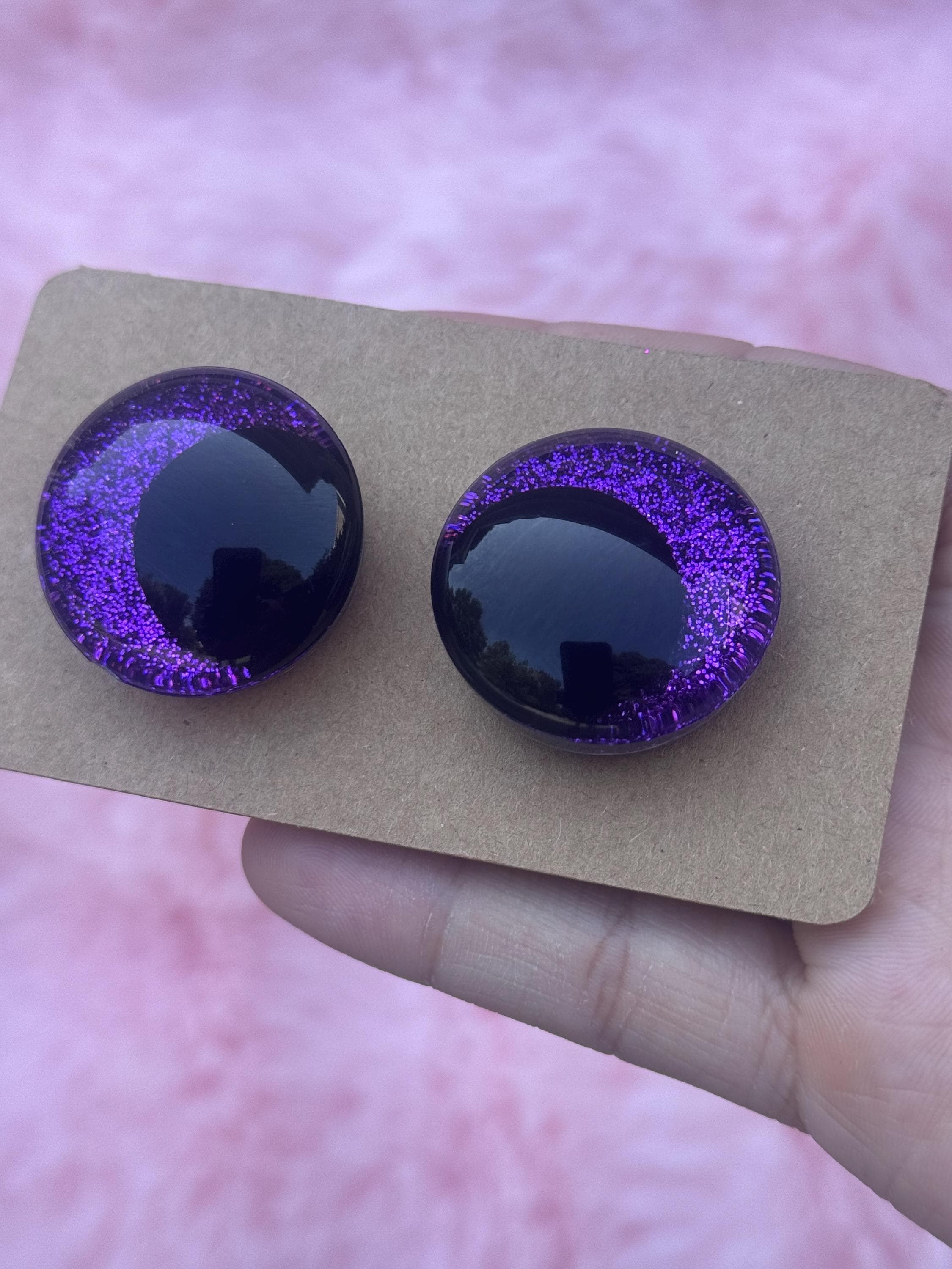 Purple Hand-Painted Safety Eyes - Amigurumi Crochet (18-40mm)