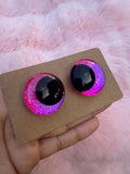 PINK - Hand Painted Safety Eyes: Amigurumi Crochet Tools (16mm-40mm, Black/Red/White Pupil)