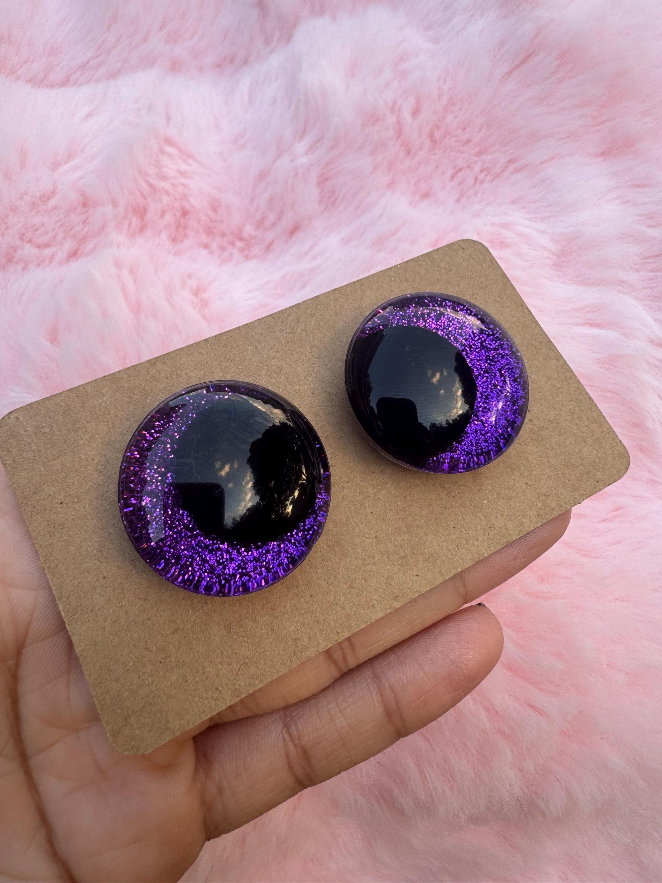 PURPLE- Hand Painted Purple Safety Eyes: Amigurumi Crochet Tools - 16mm-40mm