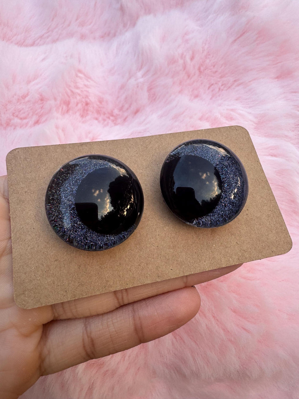 BLACK - Hand Painted Safety Eyes: Amigurumi Crochet Tools (16-40mm, Black/Red/White Pupil)