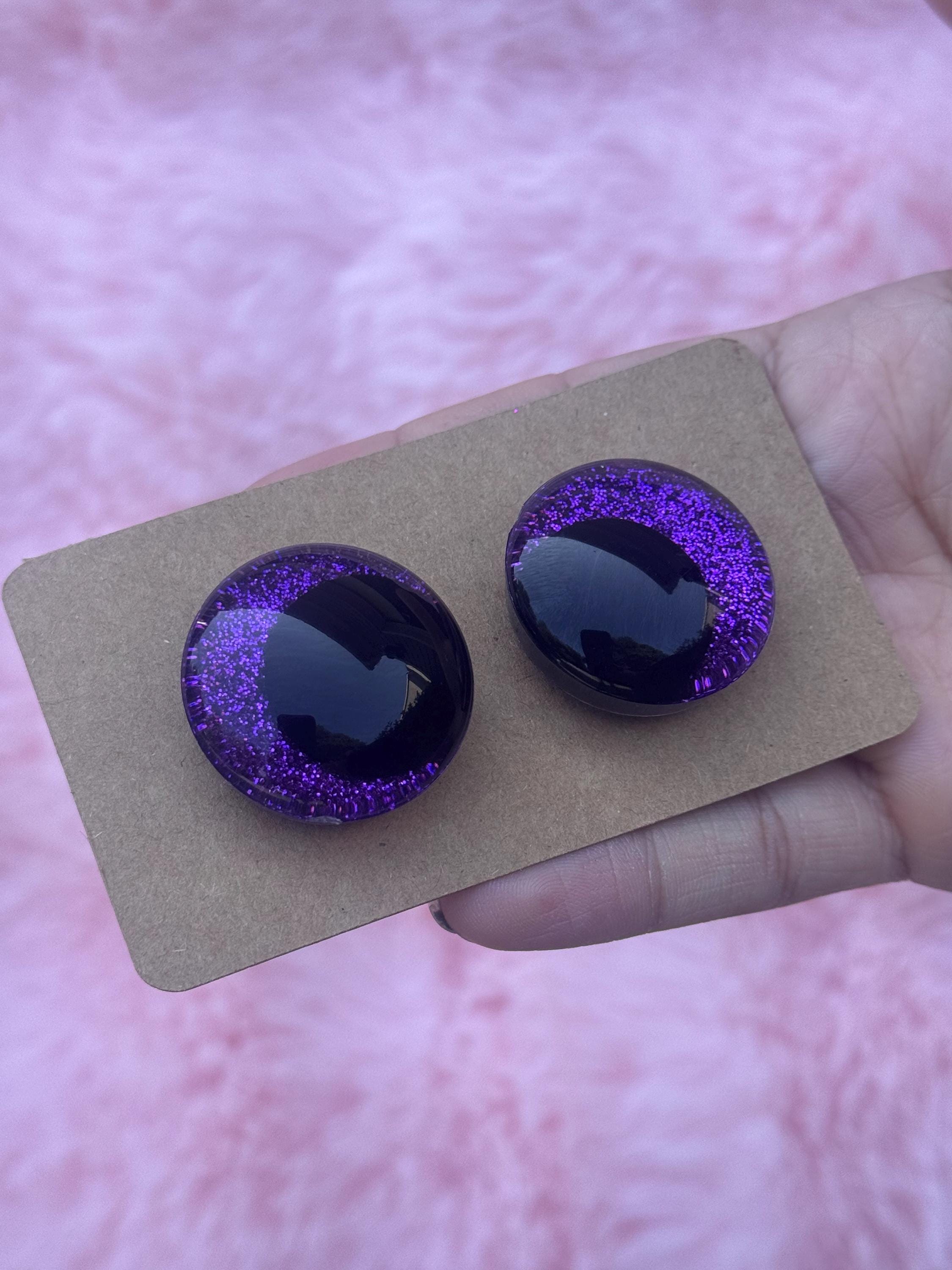 PURPLE- Hand Painted Purple Safety Eyes: Amigurumi Crochet Tools - 16mm-40mm