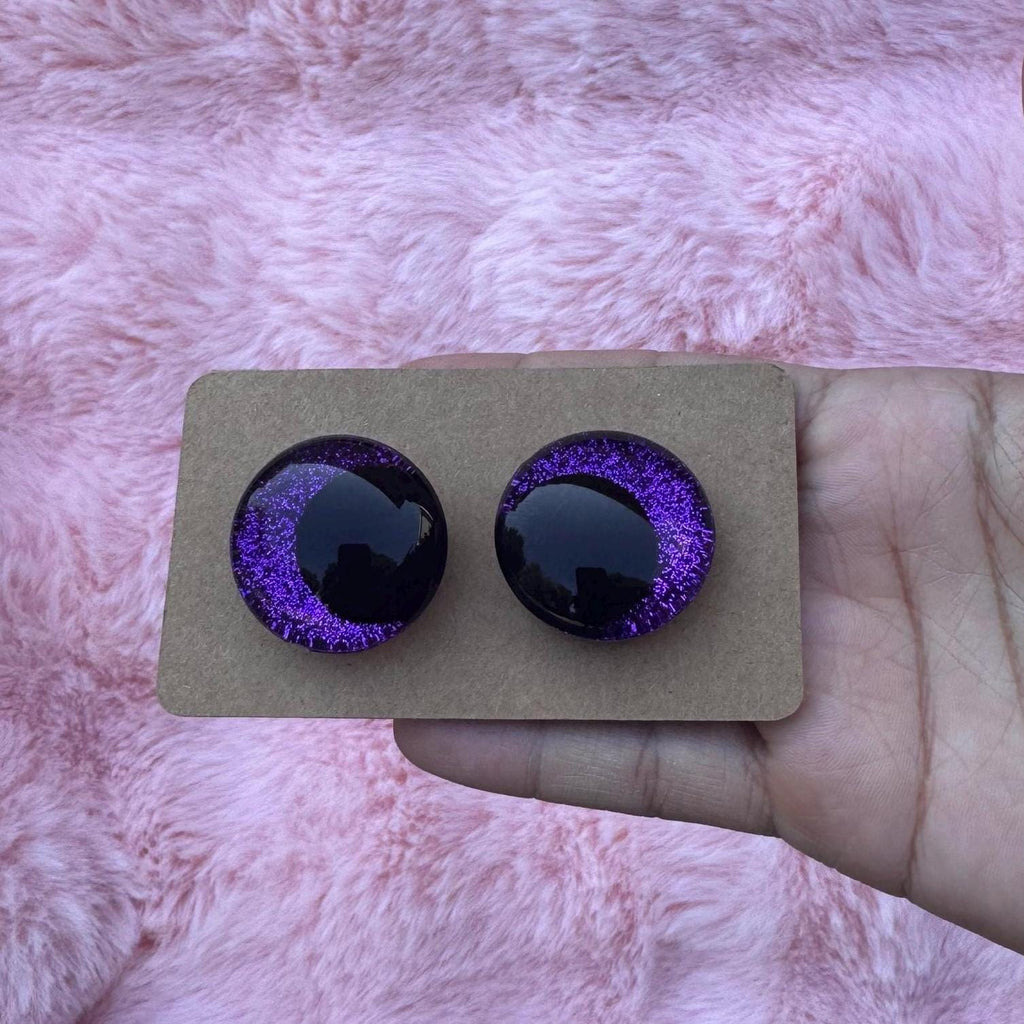 PURPLE- Hand Painted Purple Safety Eyes: Amigurumi Crochet Tools - 16mm-40mm
