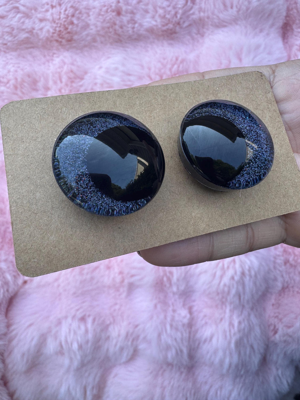 BLACK - Hand Painted Safety Eyes: Amigurumi Crochet Tools (16-40mm, Black/Red/White Pupil)