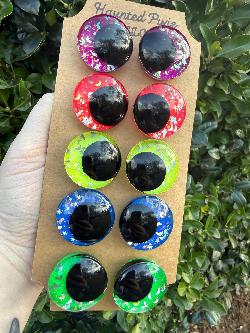 Neon Sky 5 Pk Collection- Hand Painted Safety Eyes: Amigurumi Crochet Tools (20-40mm)