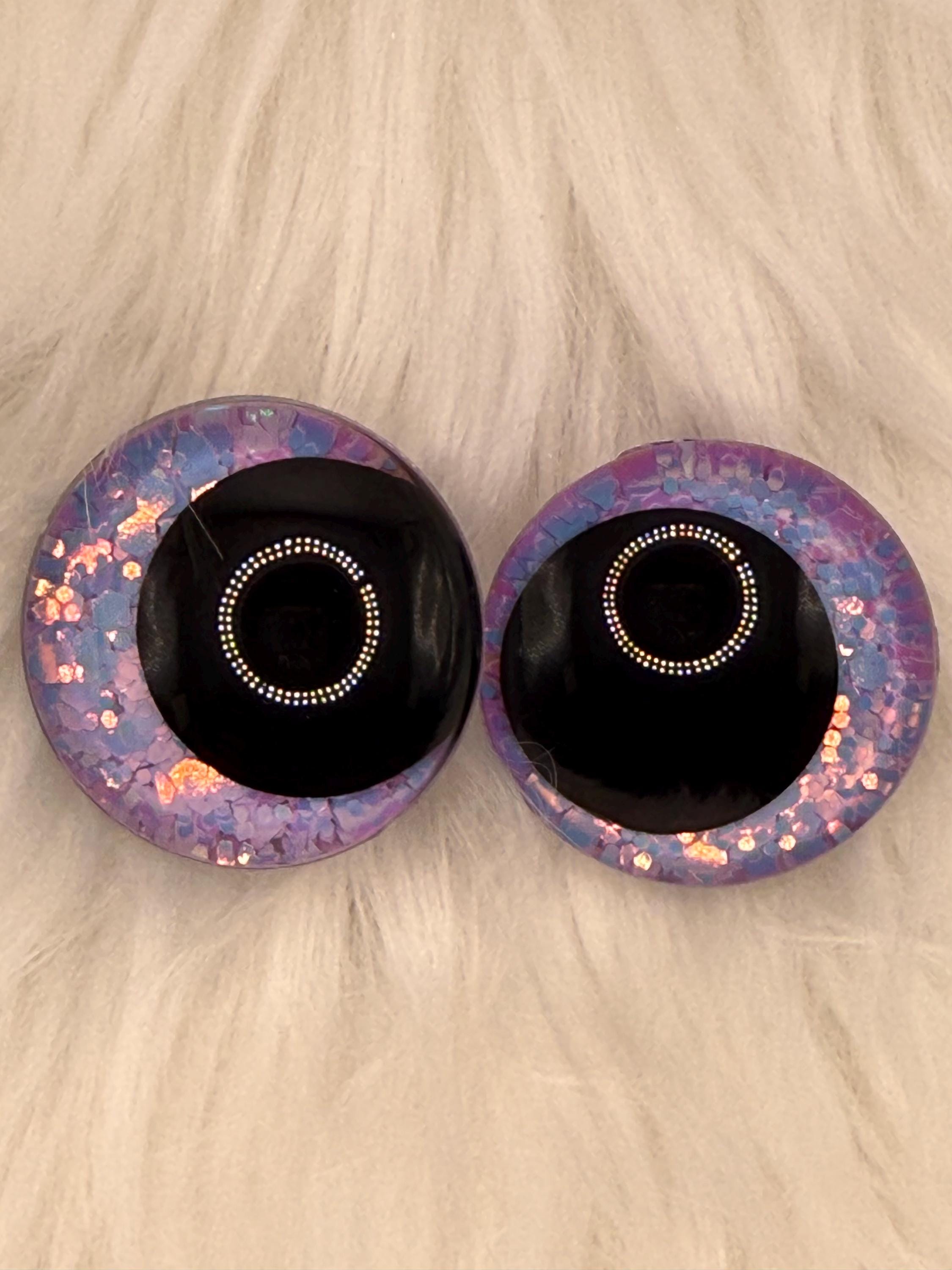 Purple Haze - Hand Painted Safety Eyes: Amigurumi Crochet Tools (20-40mm, Black/Red/White Pupil)