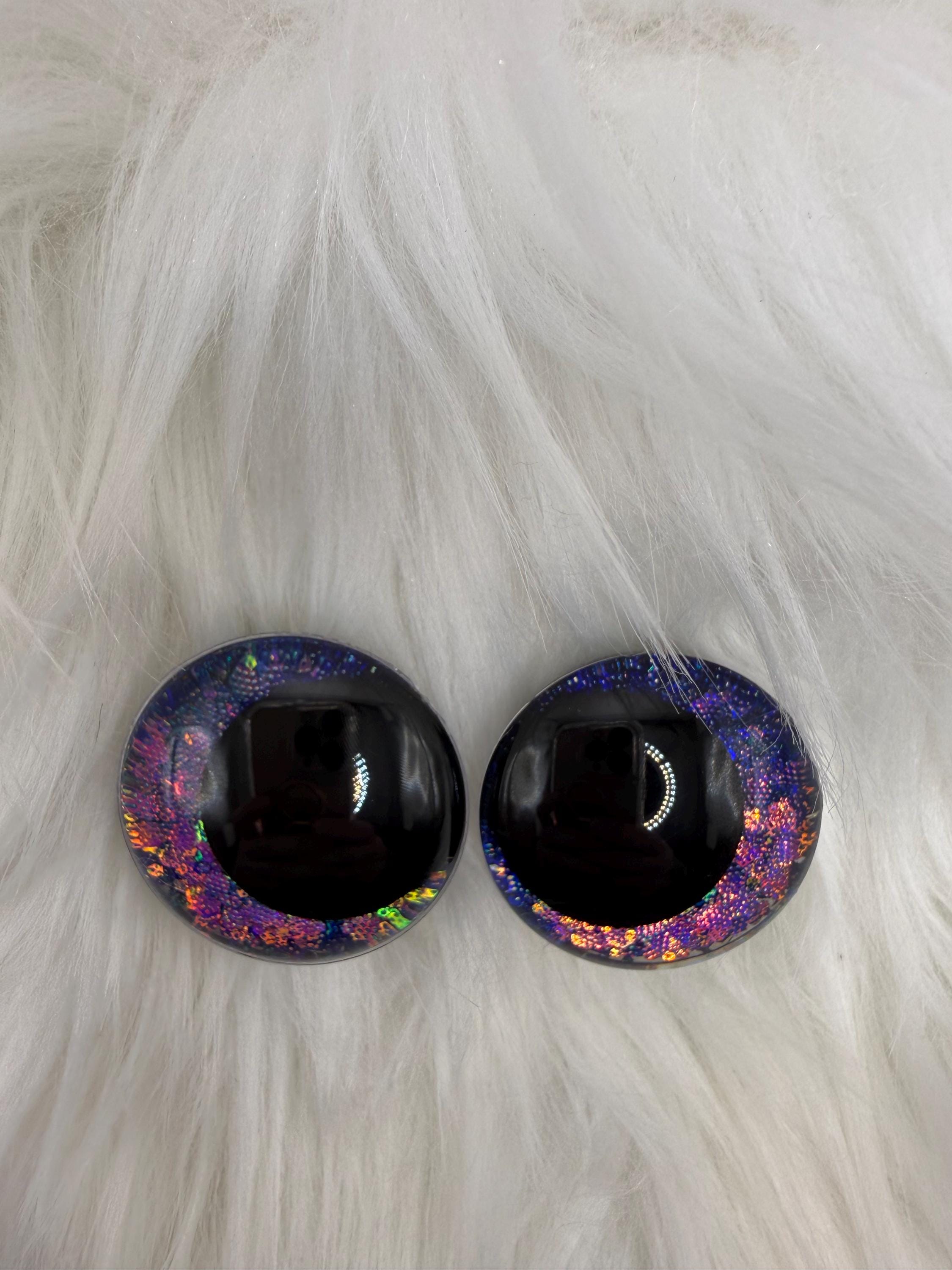 Toxic Stardust - Hand Painted Safety Eyes: Amigurumi Crochet Tools (20-40mm, Black/Red/White Pupil)