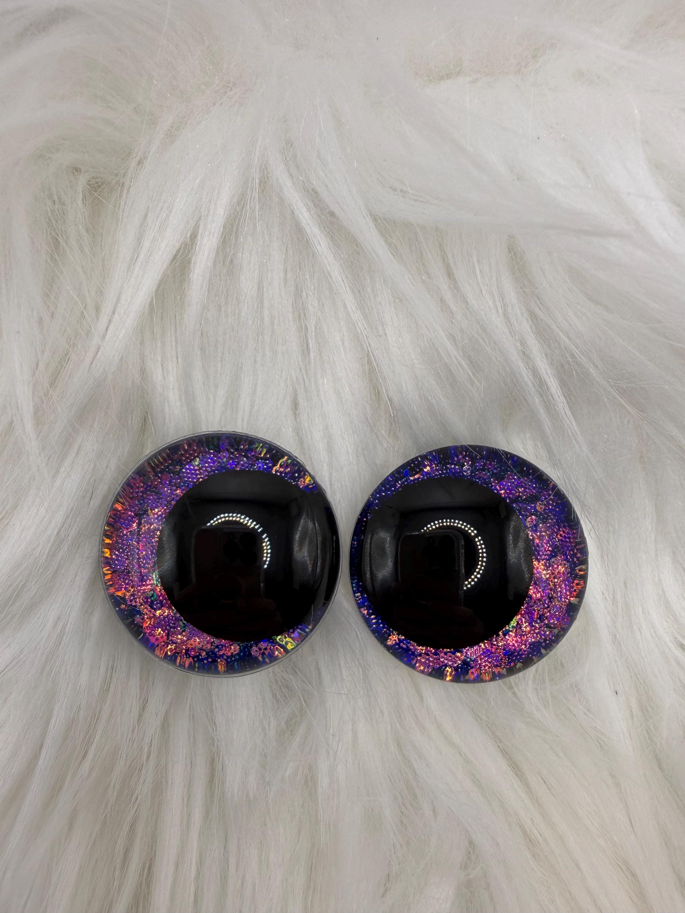 Toxic Stardust - Hand Painted Safety Eyes: Amigurumi Crochet Tools (20-40mm, Black/Red/White Pupil)