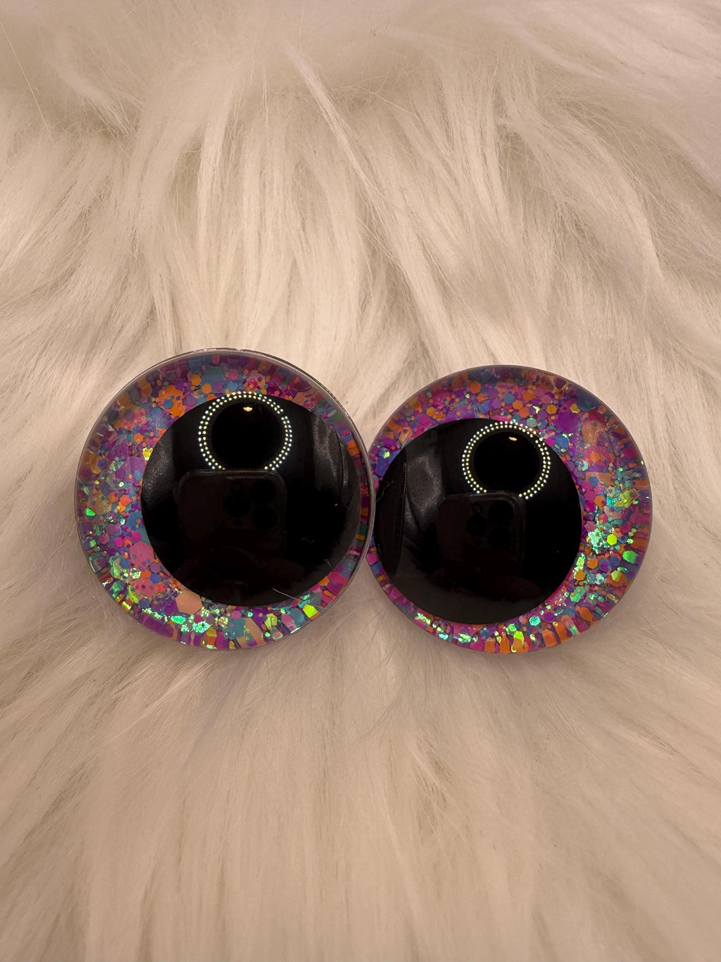 Jawbreaker - Hand Painted Safety Eyes: Amigurumi Crochet Tools (20-40mm, Black/Red/White Pupil)