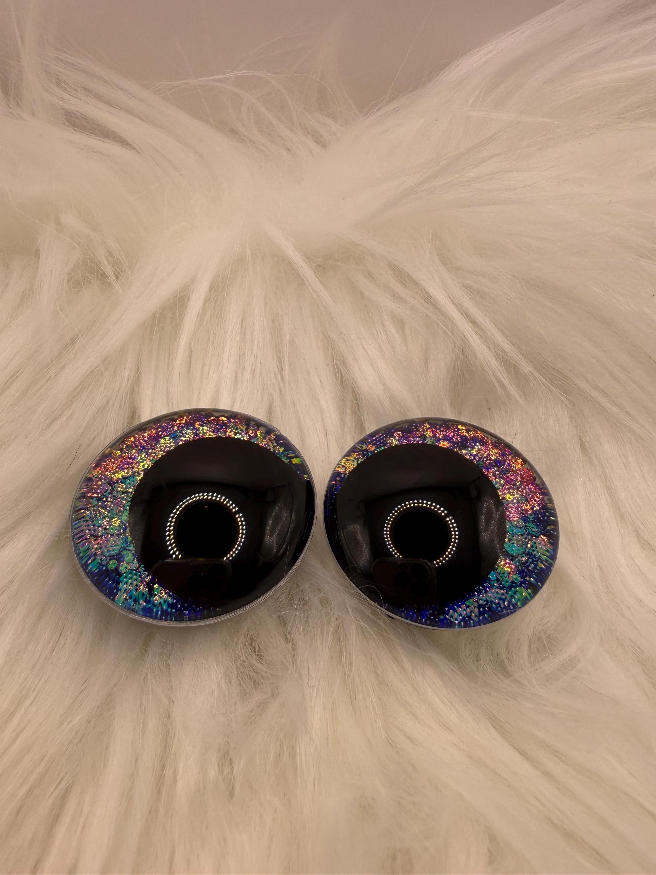 Toxic Stardust - Hand Painted Safety Eyes: Amigurumi Crochet Tools (20-40mm, Black/Red/White Pupil)