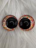Georgia Peach - Hand Painted Safety Eyes: Amigurumi Crochet Tools (20-40mm, Black/Red/White Pupil)
