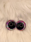 Jawbreaker - Hand Painted Safety Eyes: Amigurumi Crochet Tools (20-40mm, Black/Red/White Pupil)