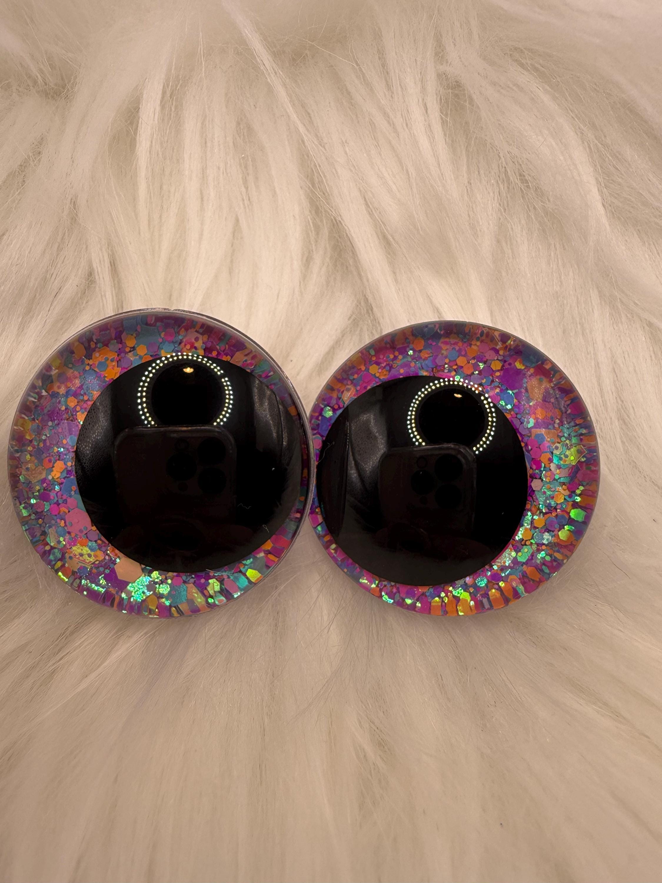 Jawbreaker - Hand Painted Safety Eyes: Amigurumi Crochet Tools (20-40mm, Black/Red/White Pupil)