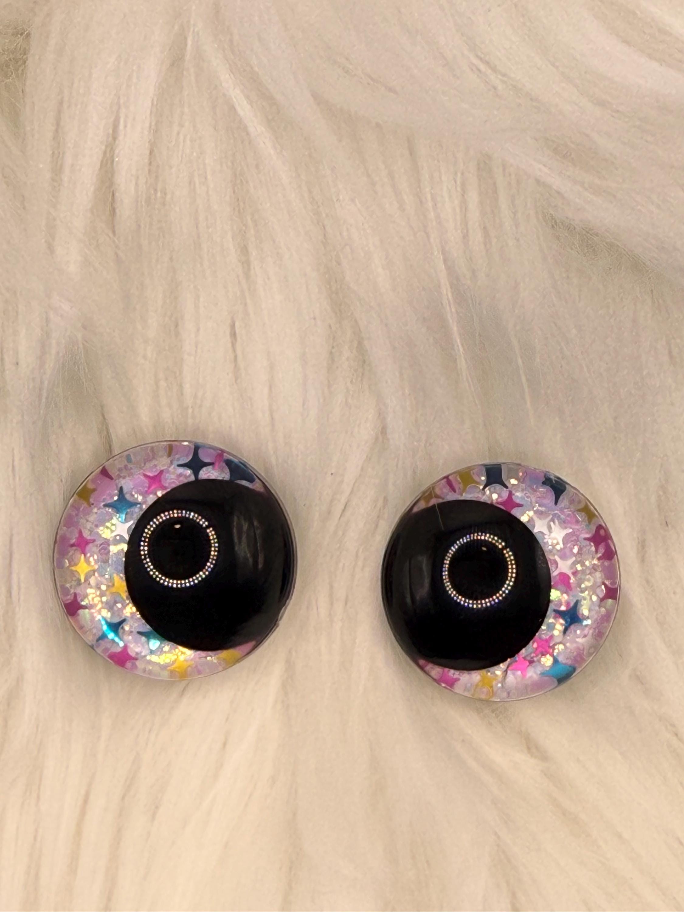 Illusionist - Hand Painted Safety Eyes: Amigurumi Crochet Tools (20-40mm, Black/Red/White Pupil)