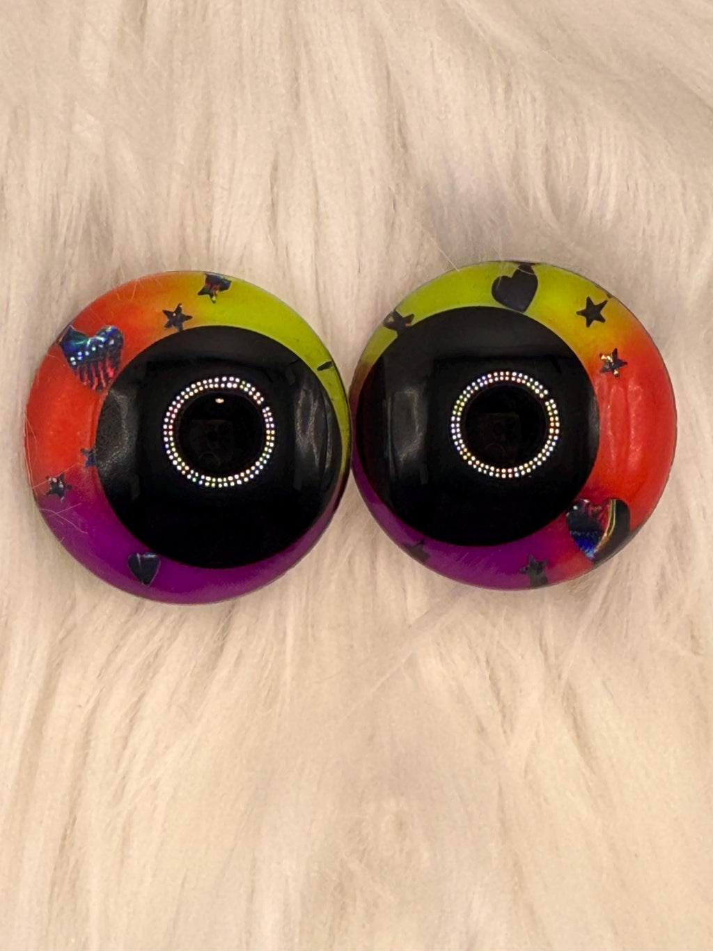 Gas Lighting - Hand Painted Safety Eyes: Amigurumi Crochet Tools (20-40mm, Black/Red/White Pupil)